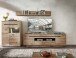 Glasvitrine >Bellano< in Viking Oak Dekor, MDF, Spannplatte - 90x128x38 (BxHxT)