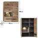 Hängevitrine >Bellano< in Viking Oak Dekor, MDF, Spannplatte - 90x126x38 (BxHxT)