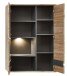 Hängevitrine >Bellano< in Viking Oak Dekor, MDF, Spannplatte - 90x126x38 (BxHxT)