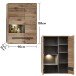Hängevitrine >Bellano< in Viking Oak Dekor, MDF, Spannplatte - 90x126x38 (BxHxT)