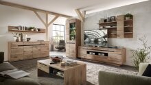 Sideboard >Bellano< in Viking Oak Dekor, MDF, Spannplatte - 185x87x44cm (BxHxT)
