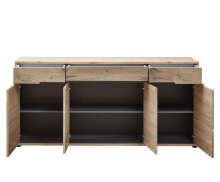 Sideboard >Bellano< in Viking Oak Dekor, MDF, Spannplatte - 185x87x44cm (BxHxT)