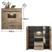 Highboard >Bellano< in Viking Oak Dekor, MDF, Spannplatte - 125x128x38cm (BxHxT)