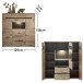 Highboard >Bellano< in Viking Oak Dekor, MDF, Spannplatte - 125x128x38cm (BxHxT)