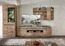 Wohnwand >Bellano< in Viking Oak Dekor, MDF,...
