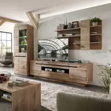 Wohnwand >Bellano< in Viking Oak Dekor, MDF,...