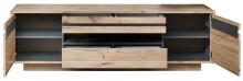 Wohnwand >Bellano< in Viking Oak Dekor, MDF, Spannplatte - 322x202x44cm (BxHxT)