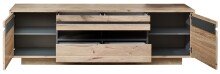 Wohnwand >Bellano< in Viking Oak Dekor, MDF, Spannplatte - 332x186x44cm (BxHxT)