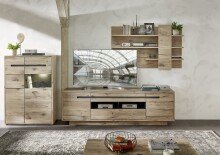 Wohnwand >Bellano< in Viking Oak Dekor, MDF,...