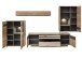 Wohnwand >Bellano< in Viking Oak Dekor, MDF, Spannplatte - 346x202x44cm (BxHxT)
