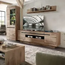 Wohnwand >Bellano< in Viking Oak Dekor, MDF,...
