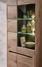 Wohnwand >Bellano< in Viking Oak Dekor, MDF, Spannplatte - 299x202x44cm (BxHxT)