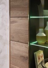 Wohnwand >Bellano< in Viking Oak Dekor, MDF, Spannplatte - 299x202x44cm (BxHxT)