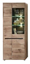 Wohnwand >Bellano< in Viking Oak Dekor, MDF, Spannplatte - 299x202x44cm (BxHxT)