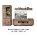 Wohnwand >Bellano< in Viking Oak Dekor, MDF, Spannplatte - 299x202x44cm (BxHxT)