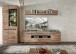 Wohnwand >Bellano< in Viking Oak Dekor, MDF, Spannplatte - 299x202x44cm (BxHxT)