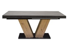 Kulissentisch >Komfort 2< in asteiche Dekor / graphit - 160x76x90cm (BxHxT)