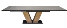 Kulissentisch >Komfort 2< in asteiche Dekor / graphit - 160x76x90cm (BxHxT)