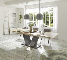 Kulissentisch >Komfort 2< in asteiche / graphit  - 160x76x90cm (BxHxT)