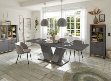 Kulissentisch >Komfort 2< ausziehbar bis 260cm, in graphit  - 160/260x76x90cm (BxHxT)