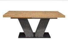 Kulissentisch >Komfort 2< in plankeneiche / graphit - 160x76x90cm (BxHxT)