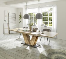Kulissentisch >Komfort 2< in asteiche / plankeneiche - 160x76x90cm (BxHxT)