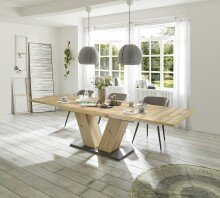 Kulissentisch >Komfort 2< in plankeneiche / asteiche - 180x76x90cm (BxHxT)
