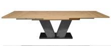 Kulissentisch >Komfort 2< in asteiche / graphit - 180x76x90cm (BxHxT)