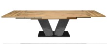 Kulissentisch >Komfort 2< in plankeneiche / graphit - 180x76x90cm (BxHxT)
