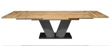 Kulissentisch >Komfort 2< in plankeneiche / graphit - 180x76x90cm (BxHxT)