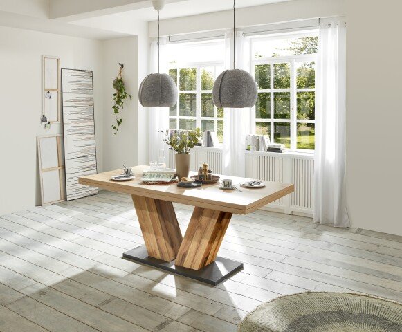 Kulissentisch >Komfort 2< in asteiche / plankeneiche - 180x76x90cm (BxHxT)