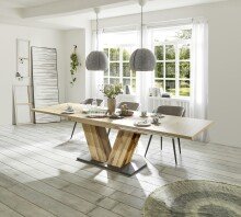 Kulissentisch >Komfort 2< in asteiche / plankeneiche - 180x76x90cm (BxHxT)