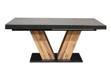 Kulissentisch >Komfort 2< in graphit / plankeneiche - 180x76x90cm (BxHxT)