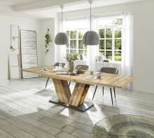 Kulissentisch >Komfort 2< in plankeneiche  - 180x76x90cm (BxHxT)