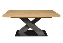 Kulissentisch >Komfort 2< ausziehbar bis 260cm, in asteiche / graphit - 160/260x76x90cm (BxHxT)