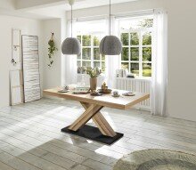 Kulissentisch >Komfort 2< in plankeneiche / graphit - 160x76x90cm (BxHxT)