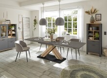 Kulissentisch >Komfort 2< in graphit / plankeneiche - 160x76x90cm (BxHxT)