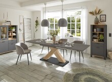 Kulissentisch >Komfort 2< in graphit / asteiche - 180x76x90cm (BxHxT)