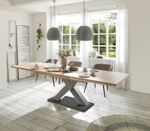 Kulissentisch >Komfort 2< in asteiche / graphit - 180x76x90cm (BxHxT)
