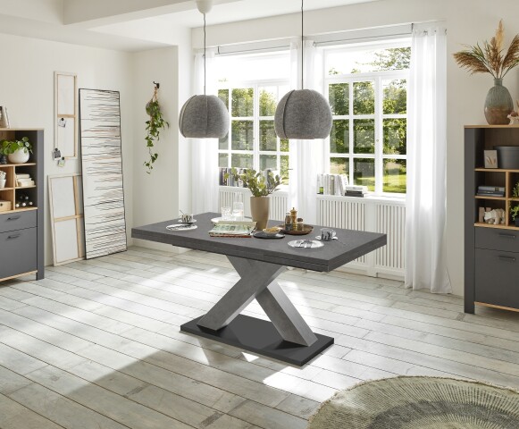 Kulissentisch >Komfort 2< in graphit - 180x76x90cm (BxHxT)
