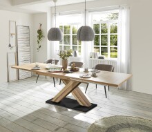 Kulissentisch >Komfort 2< in asteiche / plankeneiche - 180x76x90cm (BxHxT)