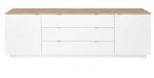 Lowboard >Core< in weiß supermatt Dekor, MDF, Spannplatte - 240x77x44cm (BxHxT)
