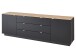 Lowboard >Core< in schwarz supermatt Dekor, MDF, Spannplatte - 240x77x44 (BxHxT)