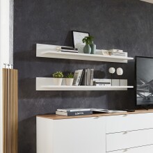 Wandboard >Core< in weiß supermatt Dekor, MDF, Spannplatte - 120x16x22cm (BxHxT)