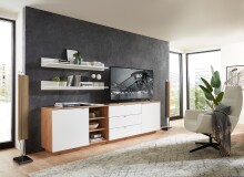 Wandboard >Core< in weiß supermatt Dekor, MDF, Spannplatte - 120x16x22cm (BxHxT)