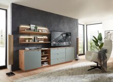 Wandboard >Core< in Artisan Eiche Dekor, MDF, Spannplatte - 120x22x23cm (BxHxT)