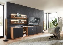 Wandboard >Core< in Artisan Eiche Dekor, MDF, Spannplatte - 120x22x23cm (BxHxT)