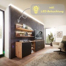 Wandboard >Core< in Artisan Eiche Dekor, MDF, Spannplatte - 120x22x23cm (BxHxT)