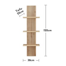 Wandboard >Core< in Artisan Eiche Dekor, MDF, Spannplatte - 38x120x22cm (BxHxT)