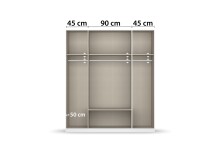 Drehtürenschrank >Davoa< in alpinweiß / Eiche Artisan / Spiegel - B/H/T: 181/210/54 cm
